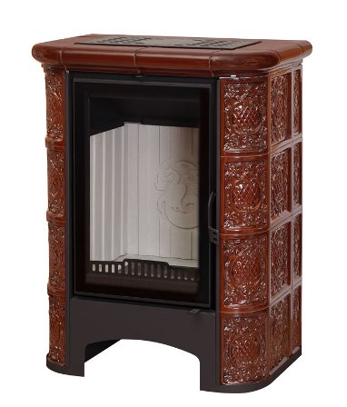 Печь-камин София Изразец Барокко коричневая ЭкоКамин
