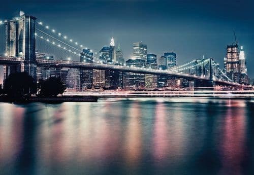 Фотообои "Неоновый Бруклинский мост" Komar