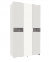 Шкаф распашной Лотос с зеркалом 3-х дверный 06-SK1200 , Белый (тиснение)/Бетон серый, Белый (тиснение)