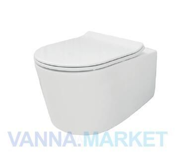 Унитаз подвесной безободковый Creo Ceramique RENNES, сиденье тонкое микролифт