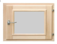 Форточка для бани деревянная с двойным остеклением 0,3х0,4 м с фурнитурой гориз Банный Эксперт