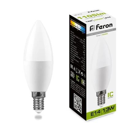 Светодиодная лампа Feron Свеча 13W 1105Lm 4000K E14 38108