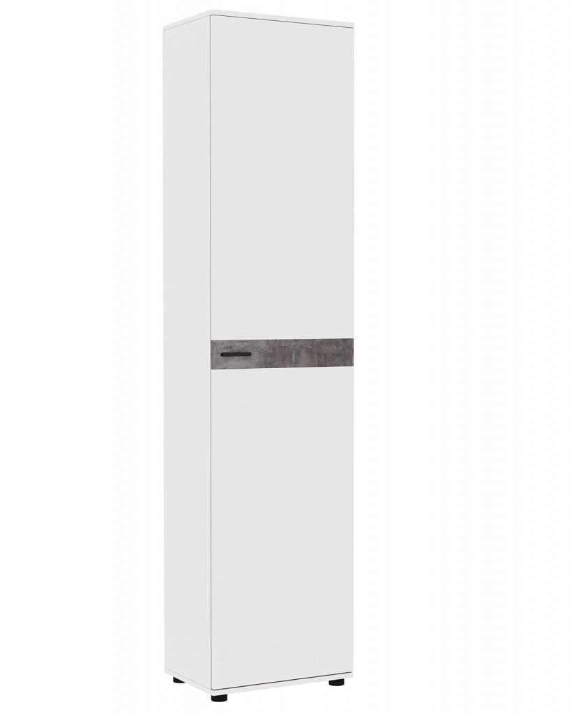 Шкаф распашной Modul 500 с полками , Белый (тиснение)/Камень серый, Белый (тиснение)