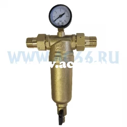 Фильтр промывной 1" с манометром, латунный корпус TIM JH-3001 (6 шт)