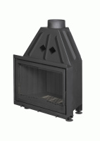 Топка каминная Альфа 800 B, патрубок ф200, черный шамот, ЭкоКамин