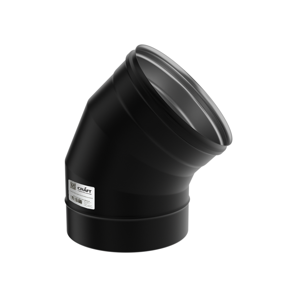 Колено Craft угол 45° нержавеющее (316/0,8мм) ф150 черный