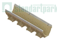 Лоток водоотводный CompoMax Drive полимербетонный V-образный DN200 H210 кл.С 75476V