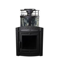 Печь для бани ПроМеталл Атмосфера L в ламелях Жадеит + сетка