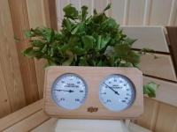 Термометр с гигрометром Банная станция Очки восьмиугольник, канад.кедр, TH-22-R, 212F Банный Эксперт