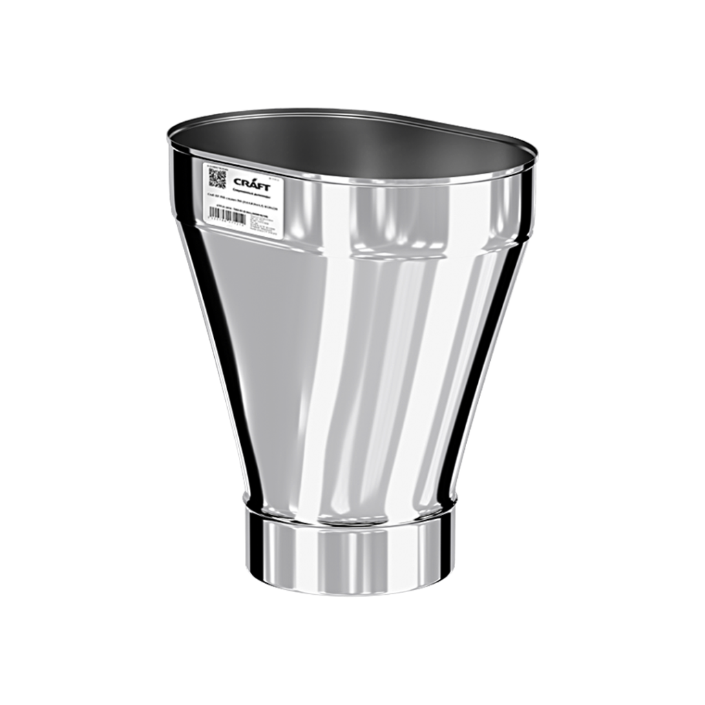 Переход Craft с круга (П) на овал (М) 0,33м нержавеющий (316/0,8), ф150 100*200