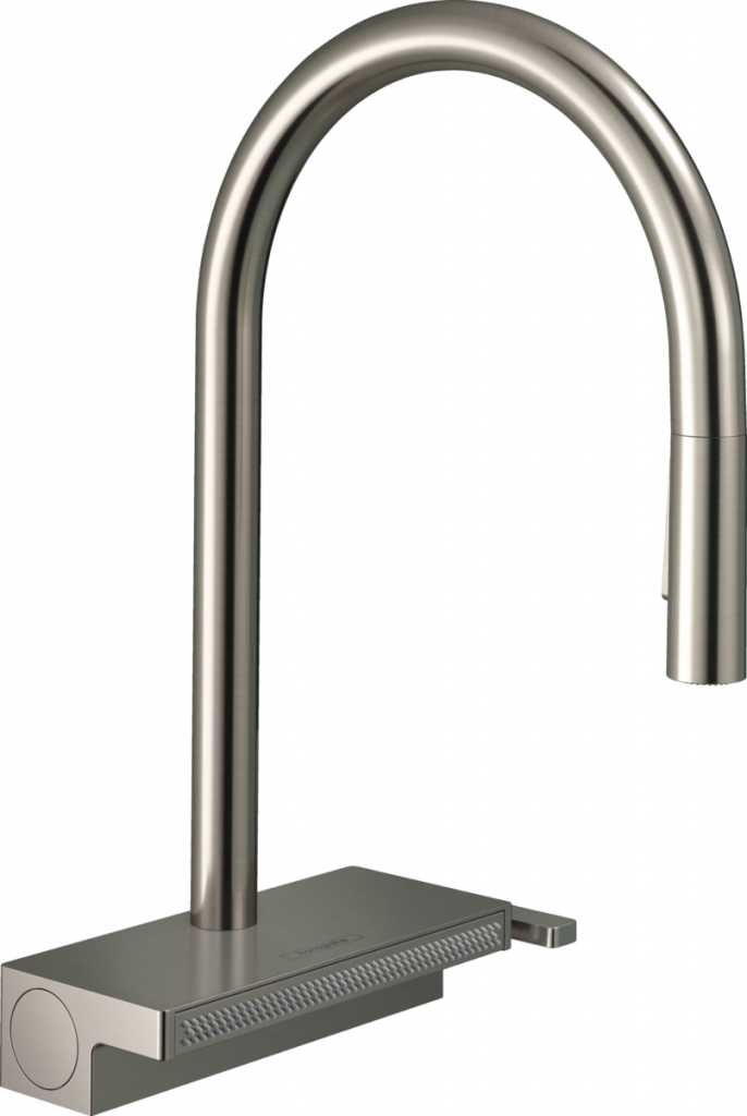 Кухонный смеситель Hansgrohe Aquno Select M81 однорычажный, 170, с вытяжным душем, 3jet, сталь