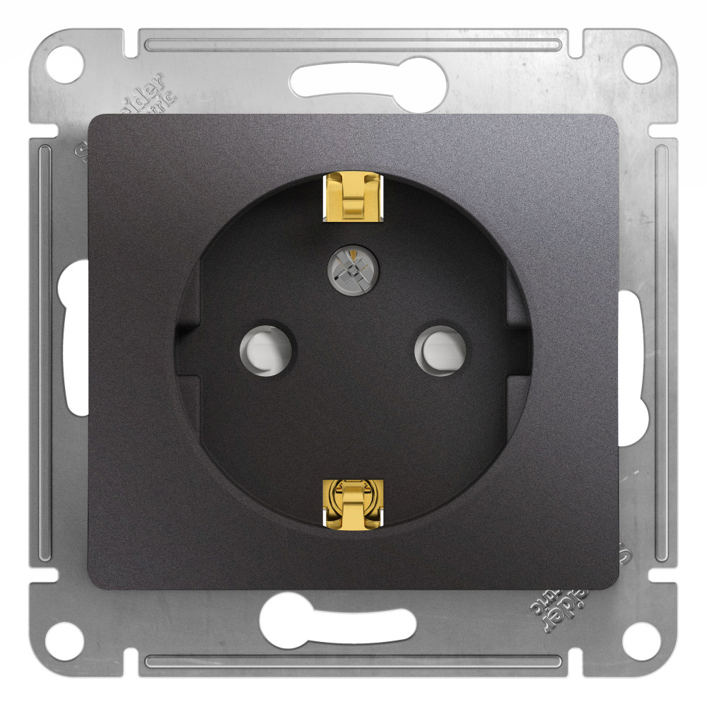 Розетка с/з со шторками Systeme Electric GLOSSA GSL001345