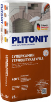 Смесь Plitonit СуперКамин ТермоШтукатурка термостойкая, для отделки печей и каминов, белая, 25 кг