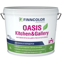 Краска OASIS KITCHEN & GALLERY A матовая 9л (краска для стен и потолков особо устойчивая к мытью)