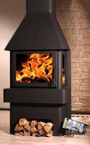 Кожух для ПК "Бавария" 3 стекла с крепежной муфтой, графит, ЭкоКамин