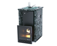 Печь для бани ИзиСтим Сочи М2 Premium в 3-х стор. кожухе из пироксенита вход с тыла откр. верх