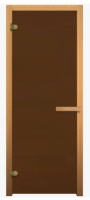 Дверь Бронза матовое 190*68, 6 мм, 2 петли, коробка осина, Банный Эксперт правая