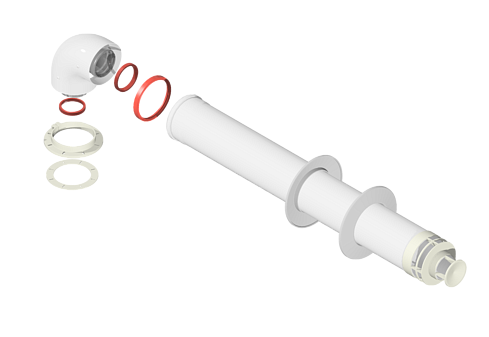 Дымоход коаксиальный KRATS Sibio, ф100/60 мм 0,75 м (сталь Антилед) с наконечником