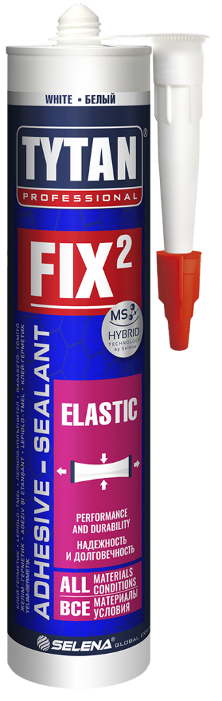 Клей-Герметик Fix² Elastic белый Tytan Professional 290 мл.