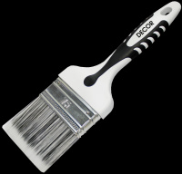 Кисть плоская Black White универсальная 120х25мм, PREMIUM ворс, 2К ручка