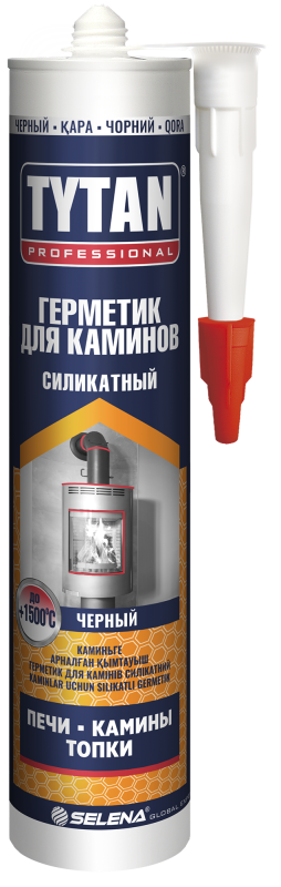 Герметик TYTAN Professional силикатный +1500° С для каминов черный 280мл