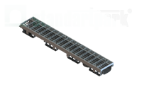 Лоток водоотводный PolyMax Drive DN100 h80 пластиковый с решеткой ячеистой ОС кл.А (комплект)