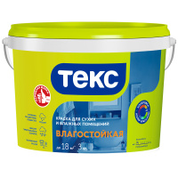 Краска для сухих и вл. помещ. ВЛАГОСТОЙКАЯ/УНИВЕРСАЛ 3 кг
