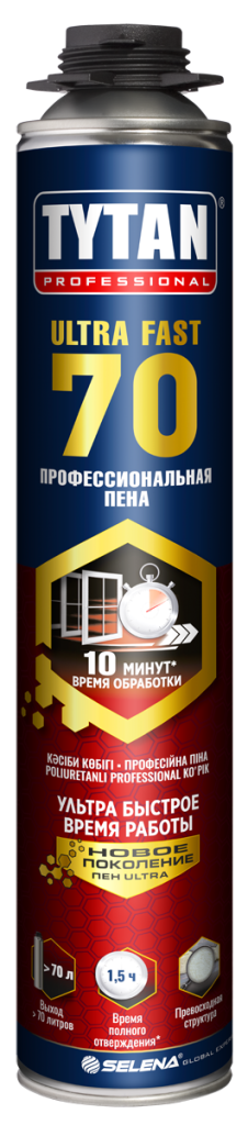 Пена монтажная профессиональная Ultra Fast70 Tytan Professional 870 мл.