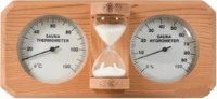 Термометр с гигрометром Банная станция, пес.часы, канад. кедр TH-25-R SILVER, 212F, Банный Эксперт