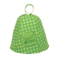 Шапка для бани Горошек с карманом Банные штучки