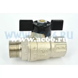 Кран шаровой IVR "46/A" Export Plus 3/4" (вн-нр) ("бабочка" чёрная) (104607221) (15/60)