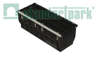Лоток водоотводный PolyMax DN300 пластик. c решеткой щелевой чугунной дорожной ВЧД кл.E (к-т)