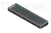 Лоток пластиковый PolyMax Drive DN200 h80 с решеткой ячеистой ОС кл.А15 (к-т)