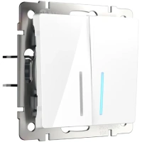 Выключатель двухклавишный проходной с подсветкой Werkel W1122101 4690389155222