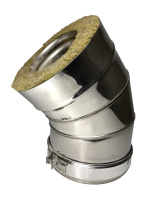 Колено Craft утепленное угол 135° нержавеющее (304/0,8/304/0,5мм), ф150/200, по воде