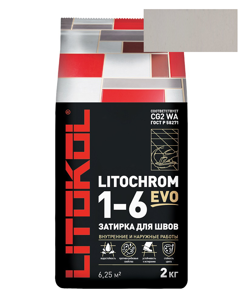 Затирка Litochrom Evo 1-6 LE.115 светло-серый (2 кг)