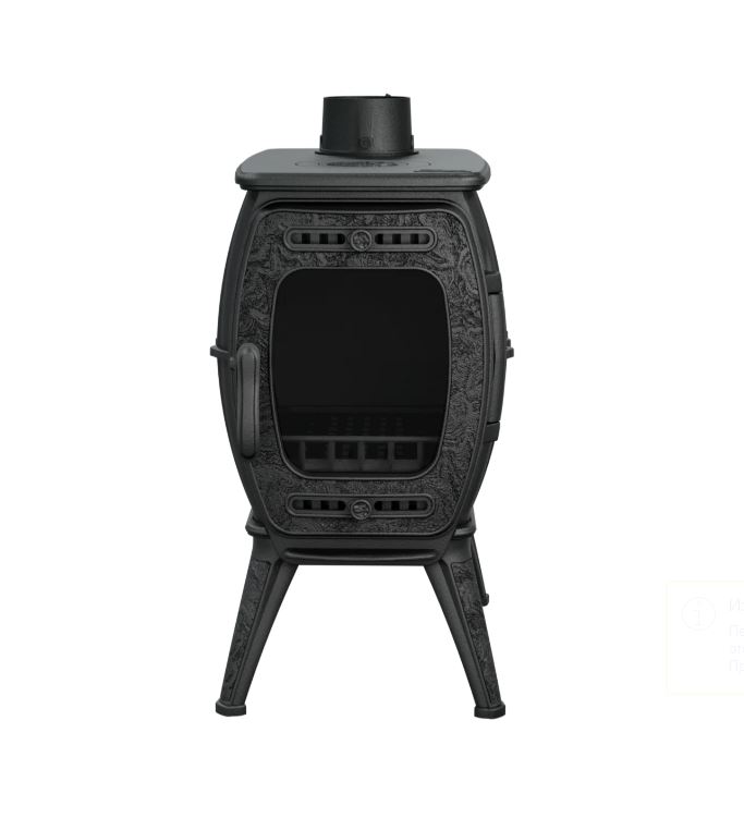 Печь-камин отопительно-варочная ПроМеталл Бахта II черный