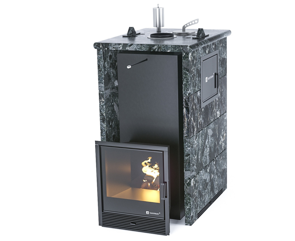 Печь для бани ИзиСтим Геленджик М2 Premium в 3-х.кожух. из пироксенита вход справа закр.верх под ГГУ