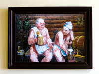 Картина "Мужики" 30*40 см, Банный Эксперт