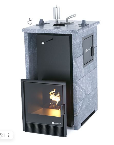Печь для бани ИзиСтим Сочи Premium М2 справа в трехстор.кожухе закр.верх из талькохлорита, футеровка