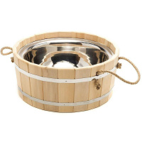 Шайка 10л с нерж.вставкой ручки-веревки Банный Эксперт