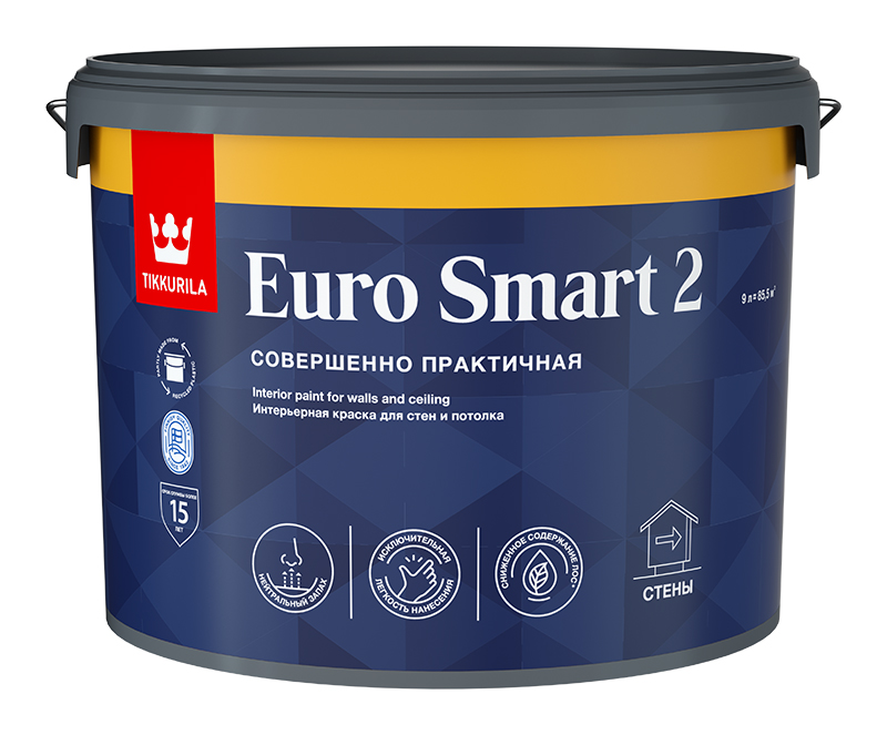 Краска для обоев и стен EURO TREND C матовая 9л