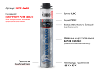 Пена полиуретановая монтажная профессиональная KUDO PROFF PURE CLOUD зимняя 1000 мл
