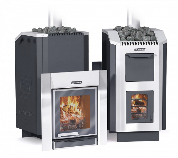 Печь для бани Ермак 30 Люкс Inox, антрацит