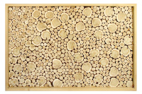 Панно в рамке с подсветкой можжевеловое на щите из липы 100*150*5см Автор Бани