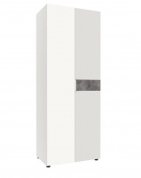 Шкаф распашной Лотос с зеркалом 2х-дверный 06-SK800 , Белый (тиснение)/Бетон серый, Белый (тиснение)