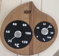 Термометр с гигрометром Банная станция Капля термодрев., черный цифербл. TH-26, 212F Банный Эксперт