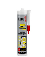 Клей KUDO HOME Decor для монтажа легкого декора, на акриловой основе, белый, 280 мл
