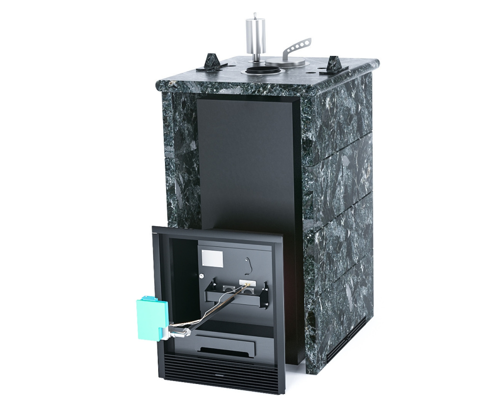 Печь для бани ИзиСтим Сочи Premium в 3-х стор.кожухе из пироксенита закр.верх с ГГУ