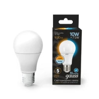 Светодиодная лампа Gauss A60 10W 930Lm 3000K/4100K E27 102502110-T